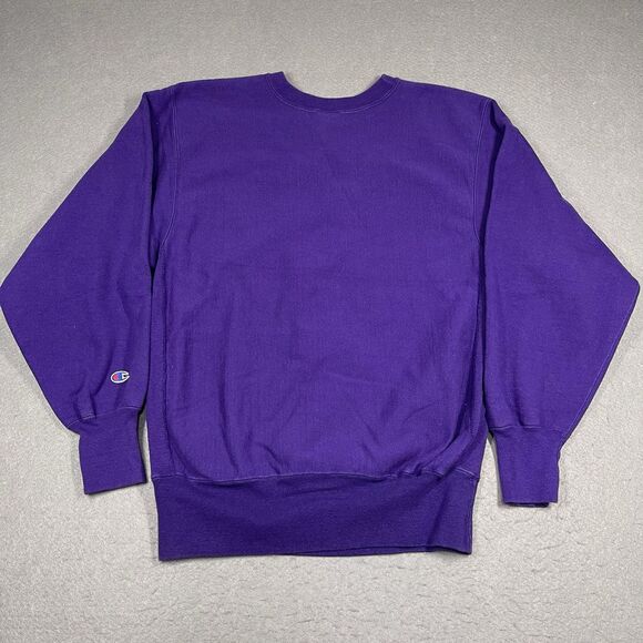VTG Champion Sweatshirt Womens XL Purple Reverse Weave 90s Crewneck Oversized - Picture 5 of 9